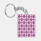 Porte-clés Motif rose et violet funky (Devant gauche)