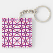 Porte-clés Motif rose et violet funky (Dos)