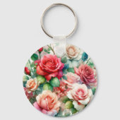 Porte-clés Motif Rose Fantaisiste (Verso)
