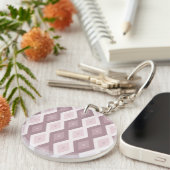 Porte-clés motif rose quartz rose diamant (Devant droit)