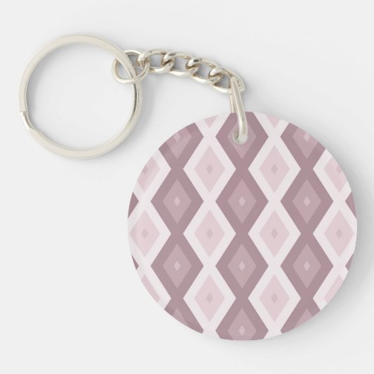 Porte-clés motif rose quartz rose diamant (Devant)