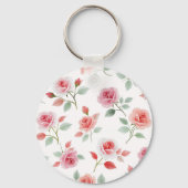 Porte-clés Motif rose rose, couleur douce, (Verso)
