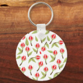 Porte-clés Motif Rose Rouge (Recto)