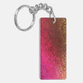 Porte-clés Motif rose rouge et or (Devant gauche)
