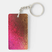 Porte-clés Motif rose rouge et or (Dos)