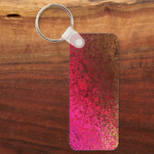 Porte-clés Motif rose rouge et or (Recto)