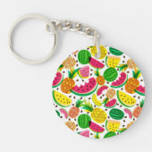Porte-clés Motif rouge et jaune de fruit tropical (Devant)