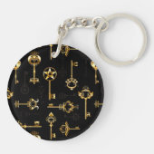 Porte-clés Motif sans couture avec des clés dorées (Dos)
