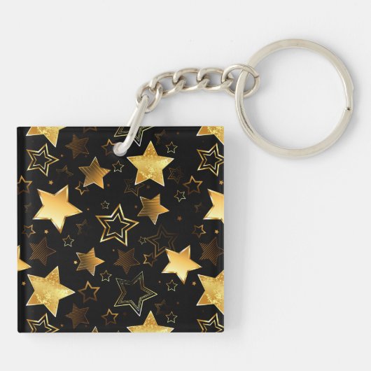 Porte-clés Motif sans couture avec étoiles d'or (Dos)