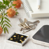 Porte-clés Motif sans couture avec étoiles d'or (Côté)