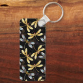 Porte-clés Motif sans couture avec libellules d'or (Verso)