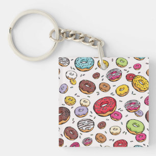 Porte-clés Motif sans couture de donuts