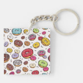 Porte-clés Motif sans couture de donuts (Dos)