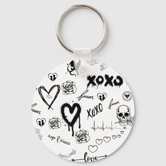 Porte-clés Motif sans couture gothique (Recto)