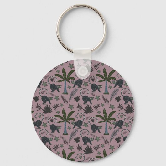 Porte-clés Motif sans couture Les animaux tropicaux sauts de (Recto)