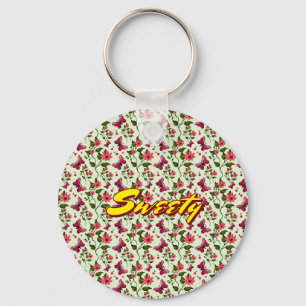 Porte-clés Motif sans couture personnalisé de cerisier papill