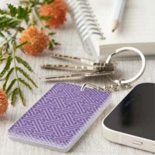 Porte-clés Motif Sayagata, Japonais, Violet et Rose