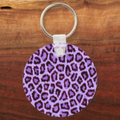Porte-clés Motif tendance de léopard violet (Recto)