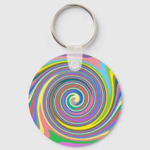 Porte-clés Motif tourbillon arc-en-ciel coloré
