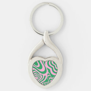 Porte-clés Motif tourbillon rétro coloré Y2K groovy