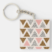 Porte-clés Motif Triangle Léopard Chic & Rose (Devant)