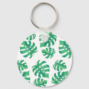 Porte-clés Motif tropical avec feuilles monstères