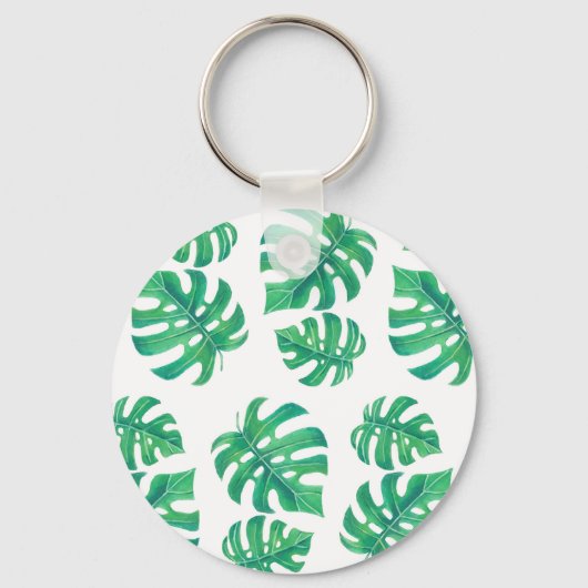 Porte-clés Motif tropical avec feuilles monstères (Recto)