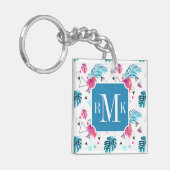 Porte-clés Motif tropical de triangle de feuille (Devant gauche)