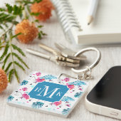 Porte-clés Motif tropical de triangle de feuille (Devant Droit)