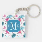 Porte-clés Motif tropical de triangle de feuille (Dos)