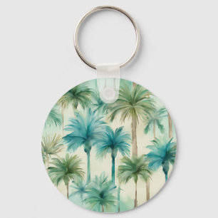 Porte-clés Motif turquoise Blue Green Palm Trees
