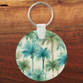 Porte-clés Motif turquoise Blue Green Palm Trees (Verso)