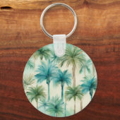 Porte-clés Motif turquoise Blue Green Palm Trees (Recto)