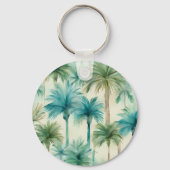Porte-clés Motif turquoise Blue Green Palm Trees (Verso)