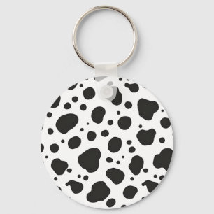 Porte-clés Motif Vache Noir Blanc
