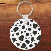 Porte-clés Motif Vache Noir Blanc (Recto)