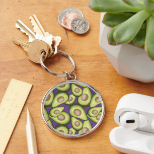 Porte-clés Motif Vegan Avocado frais et gourmand
