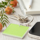 Porte-clés Motif Vert Citron Clair Chartreuse - Diamants (Devant Droit)