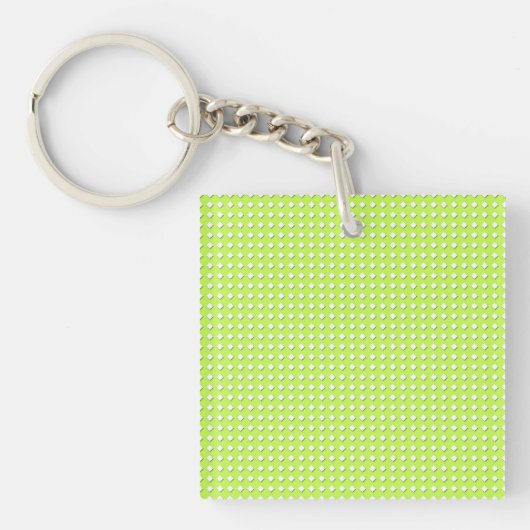 Porte-clés Motif Vert Citron Clair Chartreuse - Diamants (Devant)