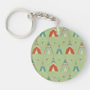 Porte-clés Motif vert de Teepee d'étape   de Geo de sud-oues