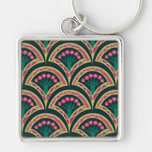 Porte-clés motif vert en forme de coque (Devant)