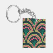 Porte-clés motif vert en forme de coque (Devant gauche)
