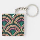 Porte-clés motif vert en forme de coque (Dos)