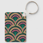 Porte-clés motif vert en forme de coquille (Verso)