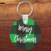 Porte-clés Motif vert Joyeux Noël (Recto)