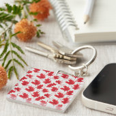 Porte-clés Motif vibrant de feuille d'érable rouge (Devant Droit)
