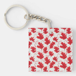 Porte-clés Motif vibrant de feuille d'érable rouge