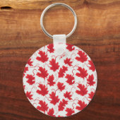 Porte-clés Motif vibrant de feuille d'érable rouge (Verso)