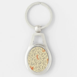 Porte-clés Motif vintage d'Owen Jones : Corail Floral Gris