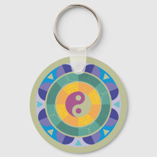 Porte-clés Motif Yin Yang Coloré